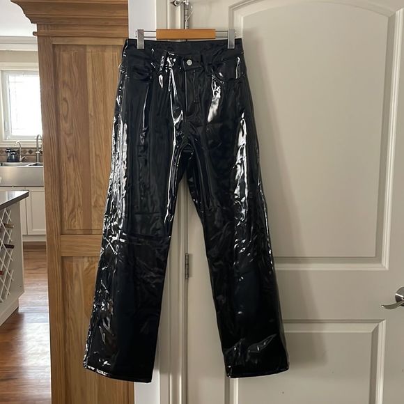 Simon Miller wide leg patent faux leather zip up pants - Picture 8 of 15